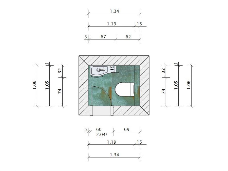 Neubau eines Badezimmers - Visualisierung Gäste-WC
